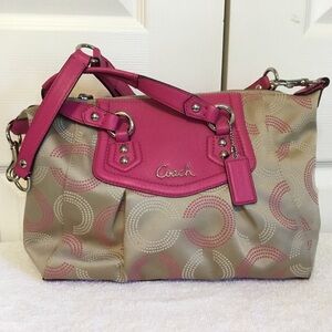 Coach  “C” fabric. With leather accents purse